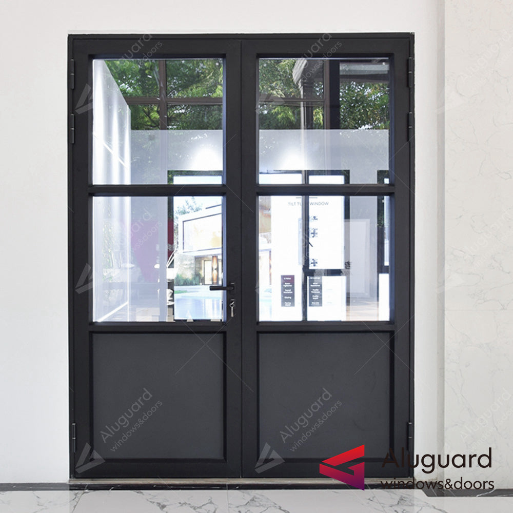 Customized Minimalist Aluminum Glass Patio Casement Hinged Doors