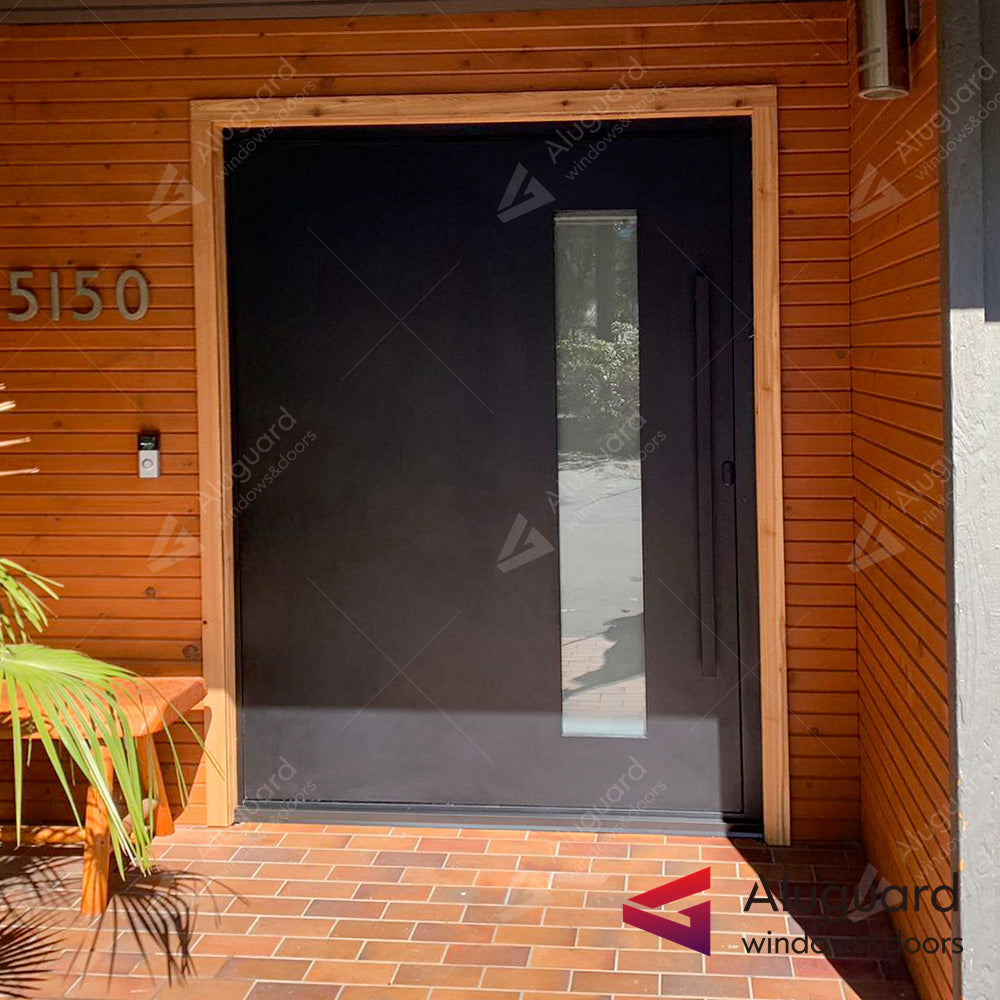 Customized Minimalist Customized Aluminum Panel Pivot Entrance Doors