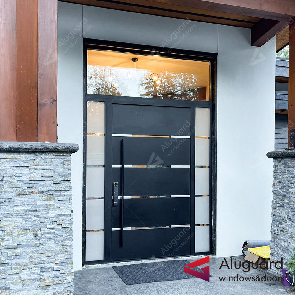 Customized Minimalist Customized Aluminum Panel Pivot Entrance Doors