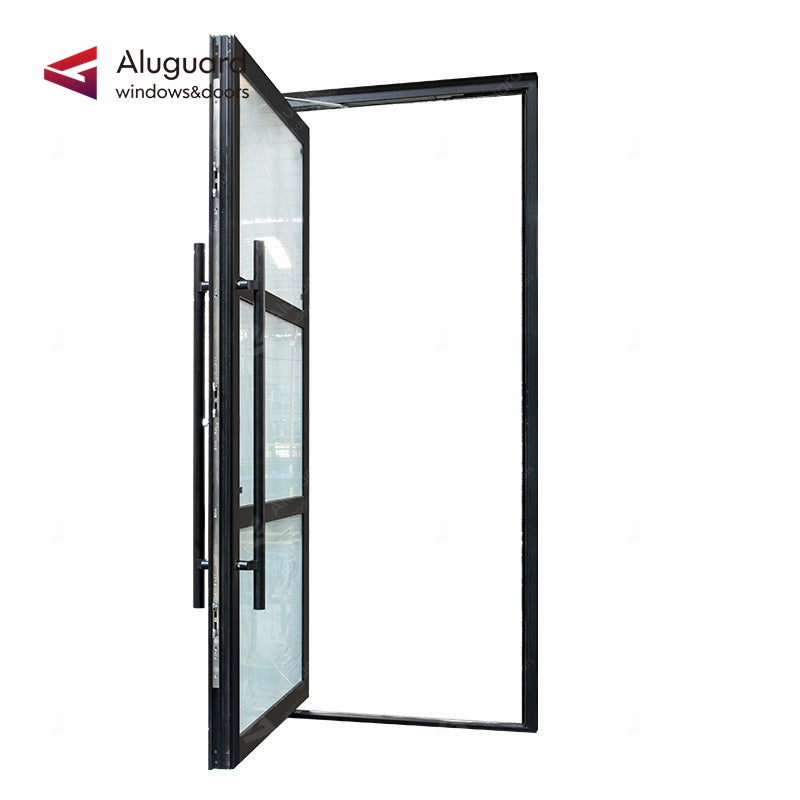 Customized Minimalist Aluminum Glass Patio Pivot Doors