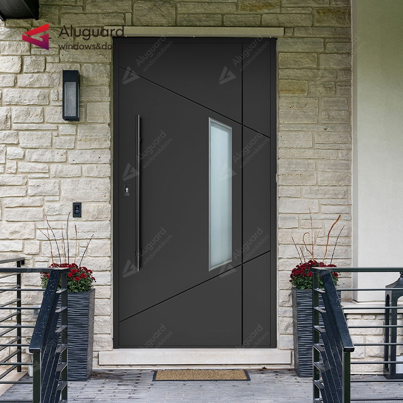 Customized Minimalist Customized Aluminum Panel Concealed Hinges Entrance Doors