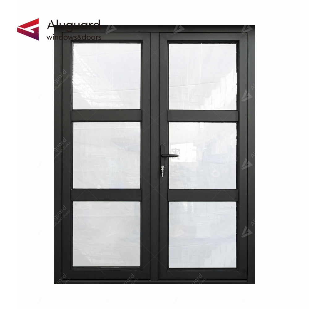 Customized Minimalist Aluminum Glass Patio Casement Hinged Doors