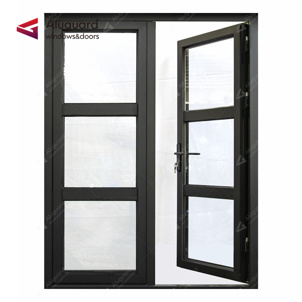 Customized Minimalist Aluminum Glass Patio Casement Hinged Doors