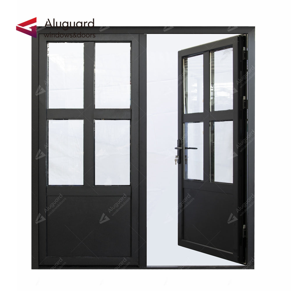 Customized Minimalist Aluminum Glass Patio Casement Hinged Doors