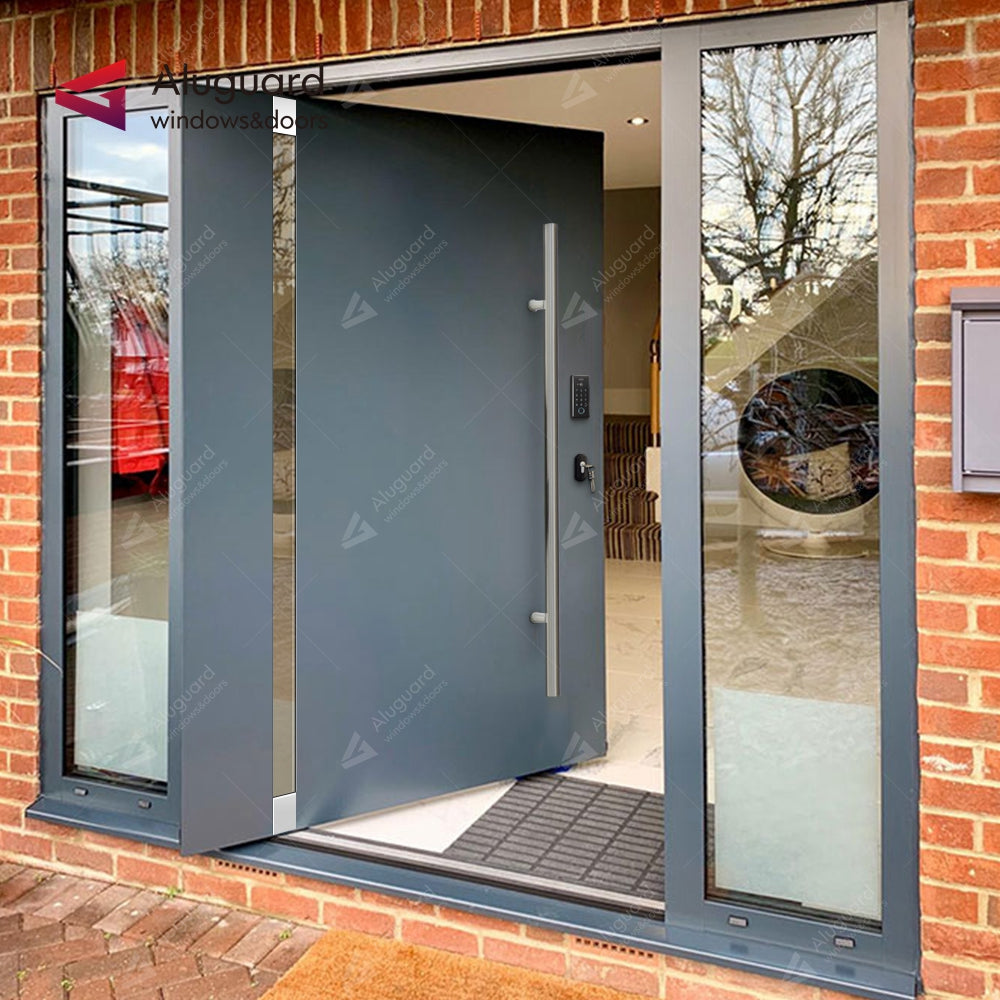 Customized Minimalist Customized Aluminum Panel Pivot Entrance Doors